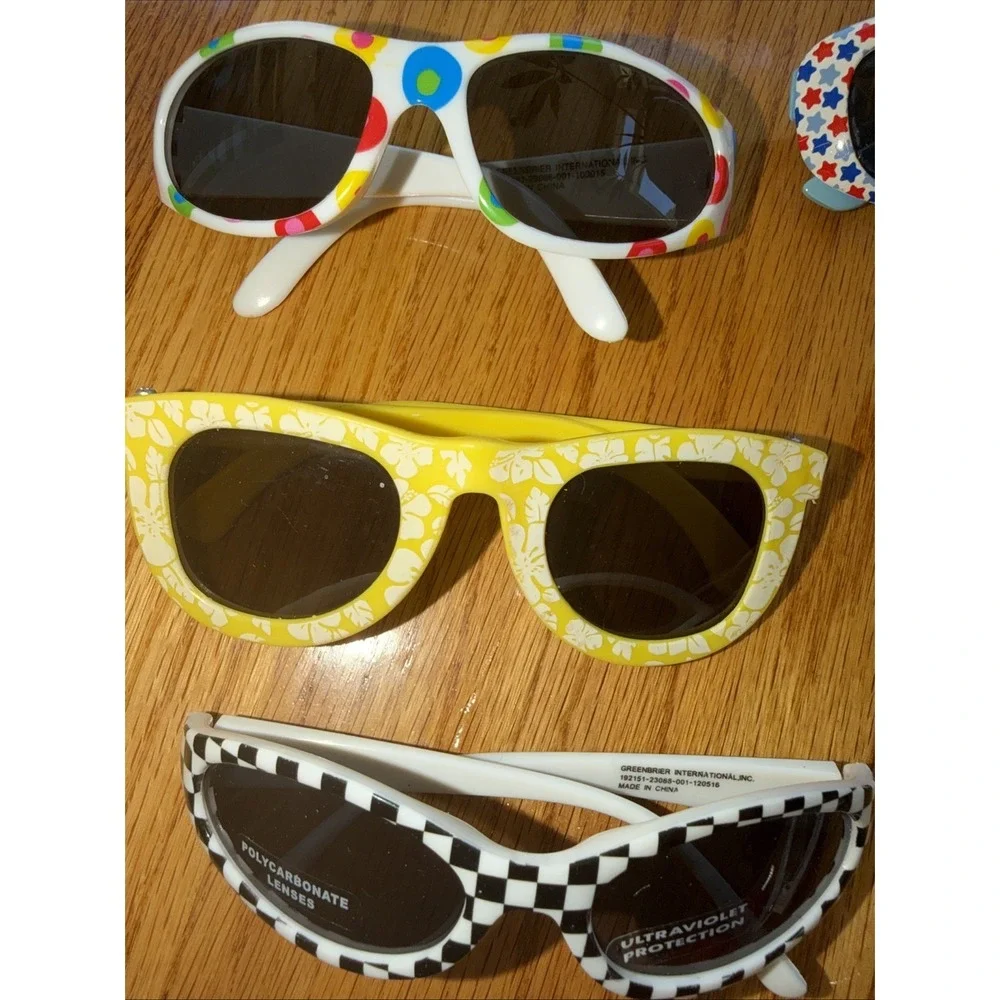 Infant Toddler Sunglasses Lot Of 9 Checkers Stars Flag Hawaiian